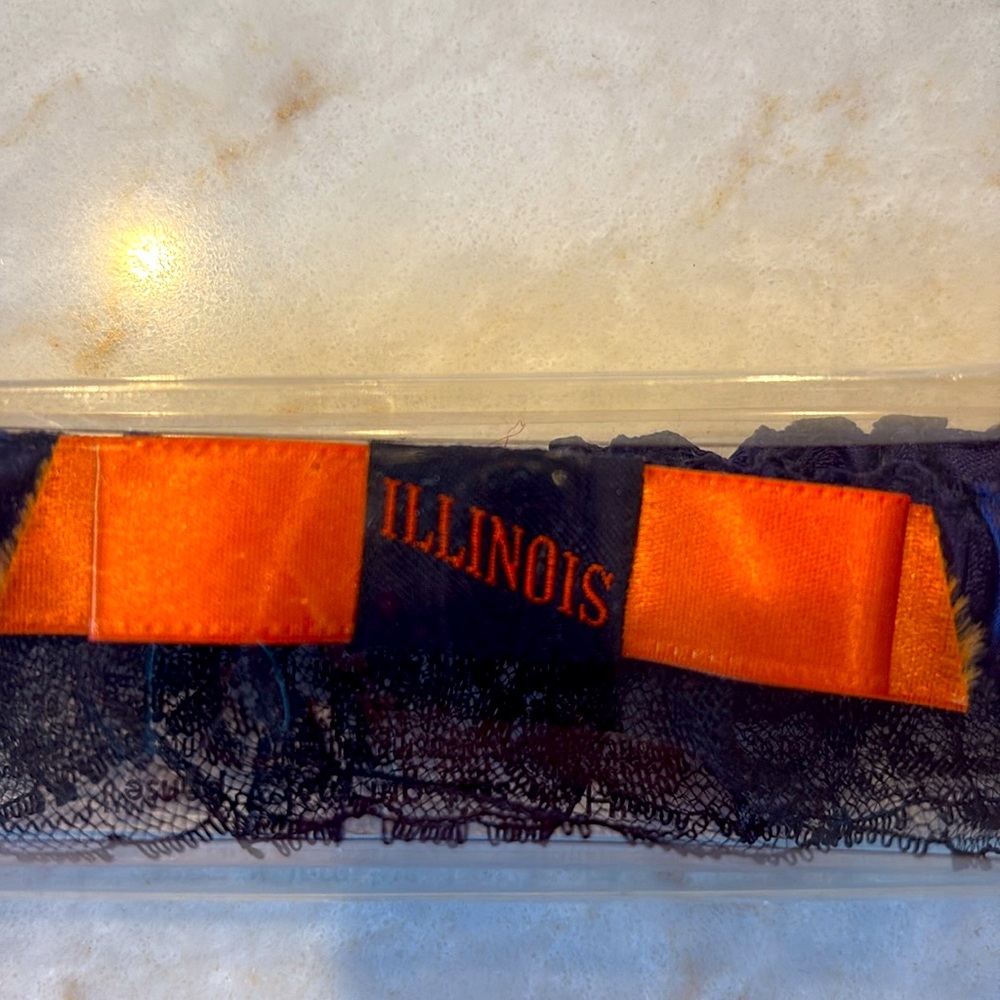 Vintage University of Illinois wedding garter belt in package